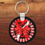 Aplastische anemie Butterfly Circle of Ribbons Sleutelhanger (Voorkant)