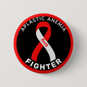 Aplastische anemie Fighter Ribbon Black Button