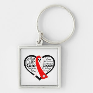 Aplastische anemie Heart Ribbon Collage Sleutelhanger