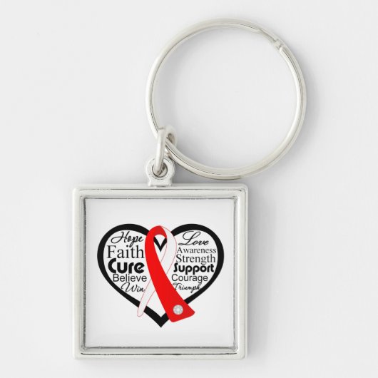 Aplastische anemie Heart Ribbon Collage Sleutelhanger (Voorkant)
