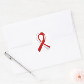 Aplastische anemie Rood wit lint 3 Ronde Sticker (Envelop)