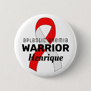 Aplastische anemie Warrior Ribbon White Button