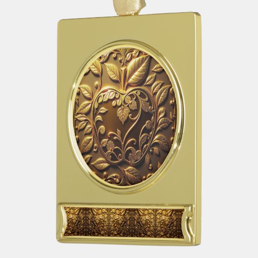 Aplle Verguld Banner Ornament (Links)