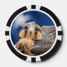 Aplomado-valk met vlag poker chips