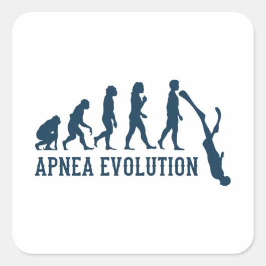 Apnea Evolution Freediver Free Diving Free Diver Vierkante Sticker (Voorkant)