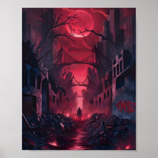 Apocalyps Rode Schemering Poster (Voorkant)