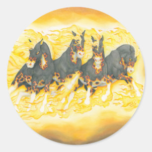 Apocalypse paarden ronde sticker