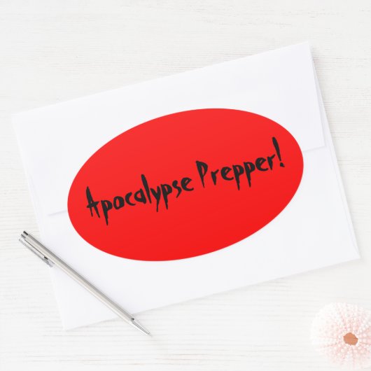 Apocalypse prepper-sticker ovale sticker (Envelop)