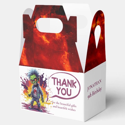 Apocalypse Verjaardag Zombie Jongen Favor Box Bedankdoosjes (Geopend)