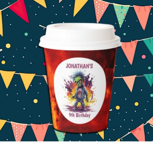 Apocalypse Verjaardag Zombie Jongen Papieren Bekers