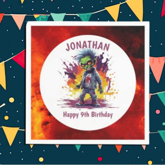 Apocalypse Verjaardag Zombie Jongen Servet