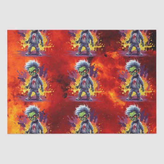 Apocalypse Verjaardag Zombie Jongen Tissuepapier (Voorkant)