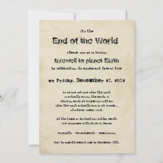 Apocalypse World Ending Mayan Prophecy Kaart (Achterkant)