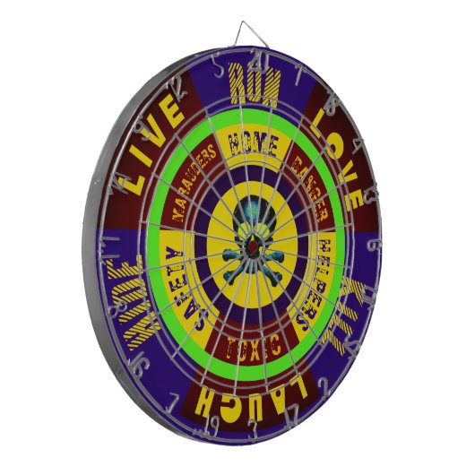 Apocalypse Zone - Live Laugh Love Run - Verbergen Dartbord (Voorkant Links)