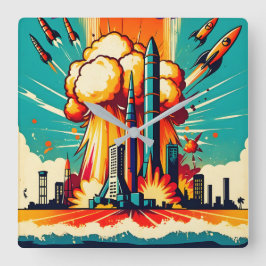 Apocalyptic Blast Vierkante Klok