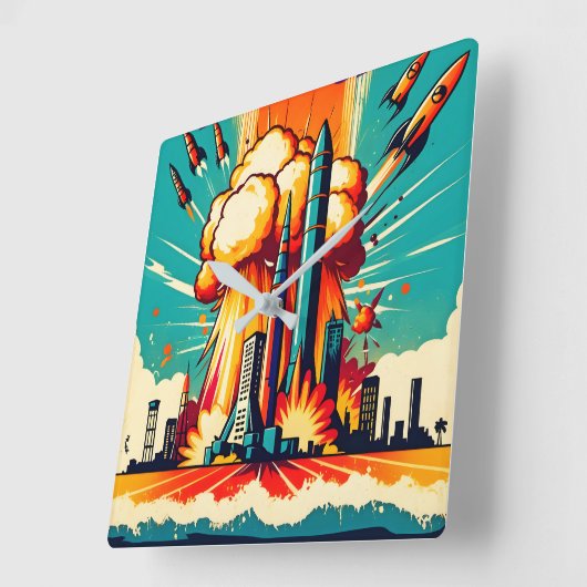 Apocalyptic Blast Vierkante Klok (Hoek)