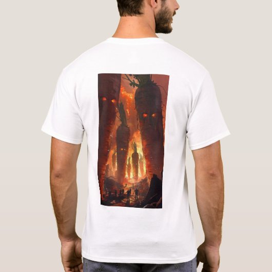 Apocalyptic Dark Landscape Camo Print T-shirt (Achterkant)