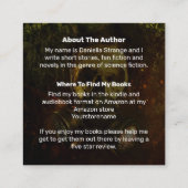 Apocalyptic Sci-fi Book Author Vierkante Visitekaartje (Achterkant)