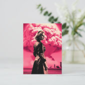 Apocalyptisch blond met roze wolk briefkaart (Staand voorkant)