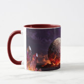 Apocalyptische Brandende Maan Accent Mok (Links)