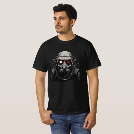 Apocalyptische cyborg post-apocalyptische vechter t-shirt (Voorkant volledig)