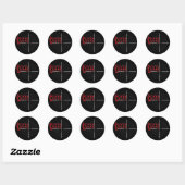 Apocalyptische liefhebbers Pistool Sight Sticker! Ronde Sticker (Vel)