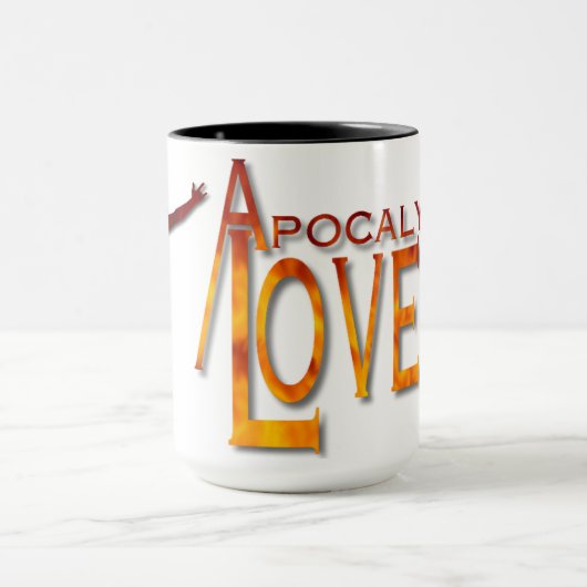 Apocalyptische overs - Logo tegen witte mok (Midden)