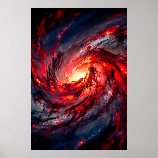 Apocalyptische Rode Houtskool Ruimte Nevel Stelsel Poster (Voorkant)