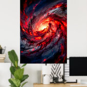Apocalyptische Rode Houtskool Ruimte Nevel Stelsel Poster (Thuiskantoor)