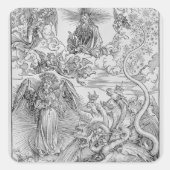 Apocalyptische scène vierkante sticker (Voorkant)