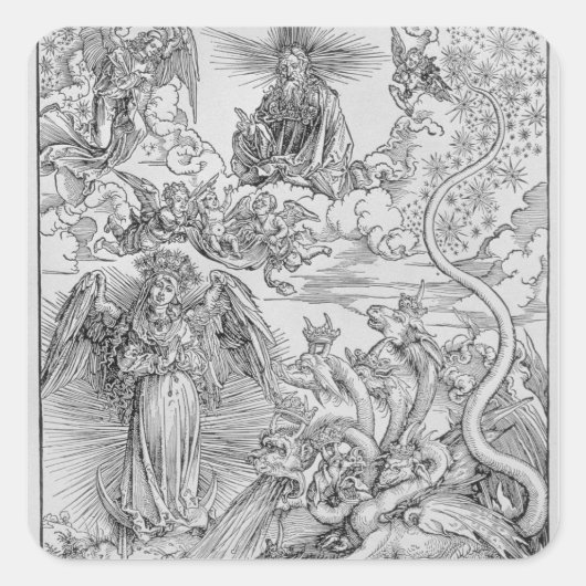 Apocalyptische scène vierkante sticker (Voorkant)