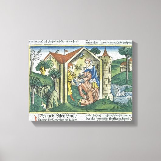 Apocrypha: Tobit is verblind door spinnendrukkinge Canvas Afdruk (Voorkant)