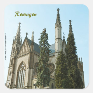 Apollinariskerk in Remagen, Duitsland Vierkante Sticker