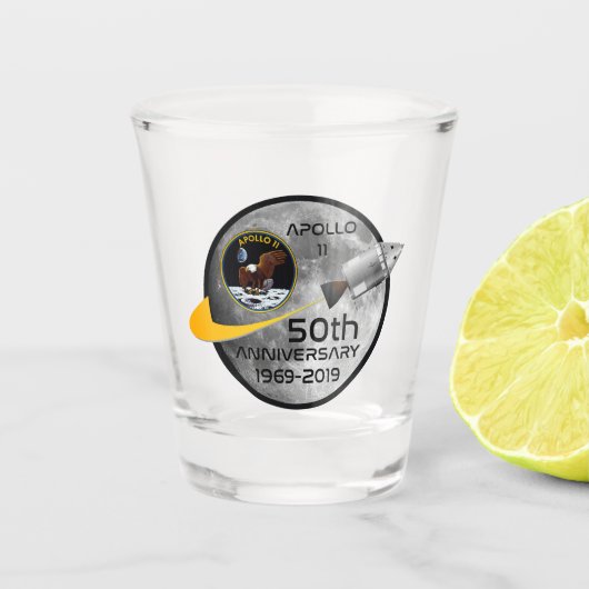 Apollo 11 50e Jubileum 1969 - 2019 Shot Glas (Voorkant)
