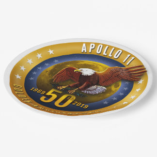 Apollo 11 50th Jubileum Golden Eagle en Moon - Papieren Bordje