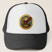 Apollo 11 50th Jubileum Golden Eagle en Moon - Trucker Pet (Voorkant)