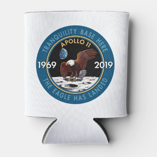 Apollo 11 50th Jubileum Mission Patch Insignia Blikjeskoeler (Voorkant)