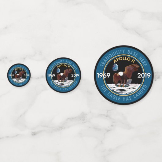Apollo 11 50th Jubileum Mission Patch Insignia Confetti (Achterkanten)