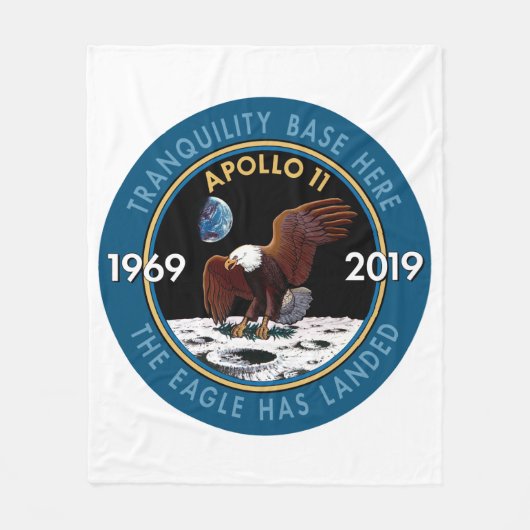 Apollo 11 50th Jubileum Mission Patch Insignia Fleece Deken (Voorkant)
