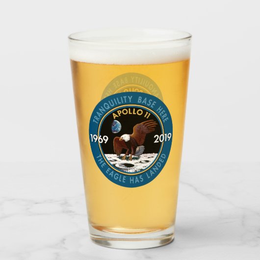 Apollo 11 50th Jubileum Mission Patch Insignia Glas (Voorkant gevuld)