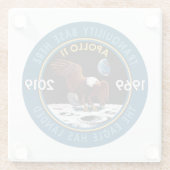 Apollo 11 50th Jubileum Mission Patch Insignia Glazen Onderzetter (Achterkant)