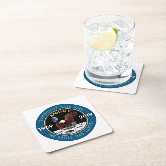 Apollo 11 50th Jubileum Mission Patch Insignia Kartonnen Onderzetters (Insitu)