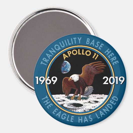 Apollo 11 50th Jubileum Mission Patch Insignia Magneet (Voorkant / Achterkant)