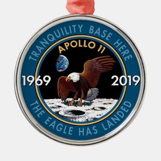 Apollo 11 50th Jubileum Mission Patch Insignia Metalen Ornament (Voorkant)
