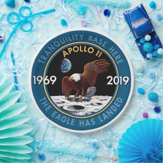 Apollo 11 50th Jubileum Mission Patch Insignia Papieren Bordje (Feest)