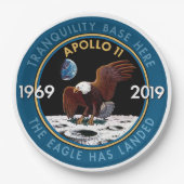 Apollo 11 50th Jubileum Mission Patch Insignia Papieren Bordje (Voorkant)