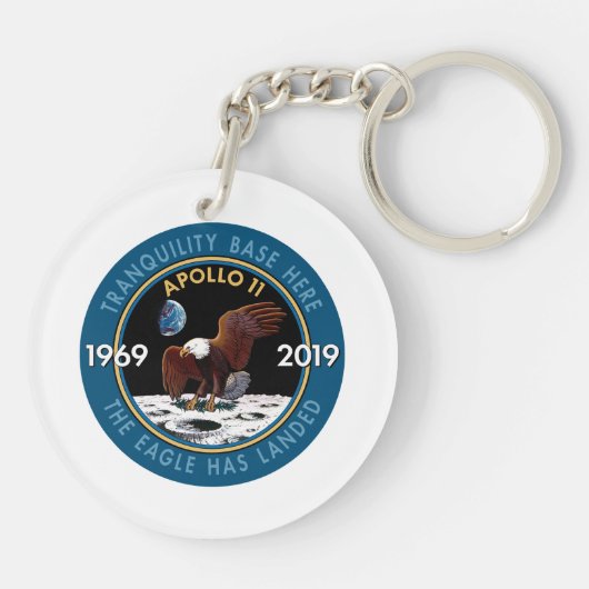 Apollo 11 50th Jubileum Mission Patch Insignia Sleutelhanger (Achterkant)