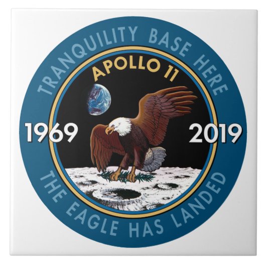 Apollo 11 50th Jubileum Mission Patch Insignia Tegeltje (Voorkant)