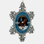 Apollo 11 50th Jubileum Mission Patch Insignia Tin Sneeuwvlok Ornament (Links)