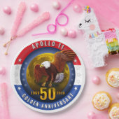 Apollo 11 50th Jubileum Patriotic Moon Eagle - Papieren Bordje (Feest)